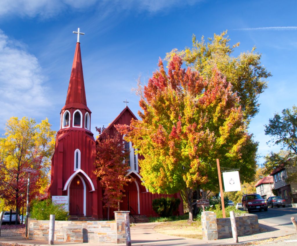red church in Sonora